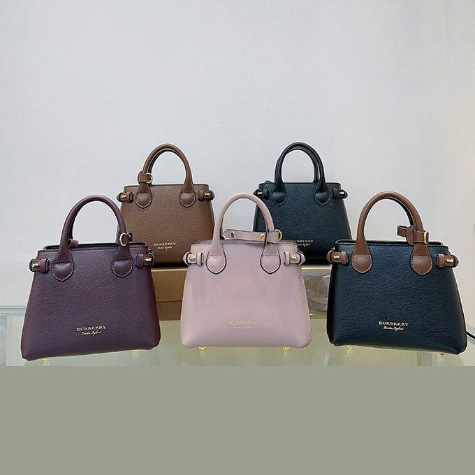 burberry grained leather house check panel the banner tote bag